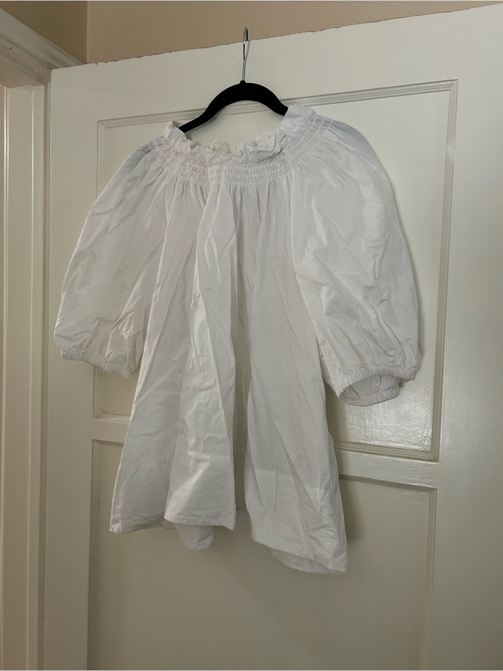 J. crew smocked top, white, 3X